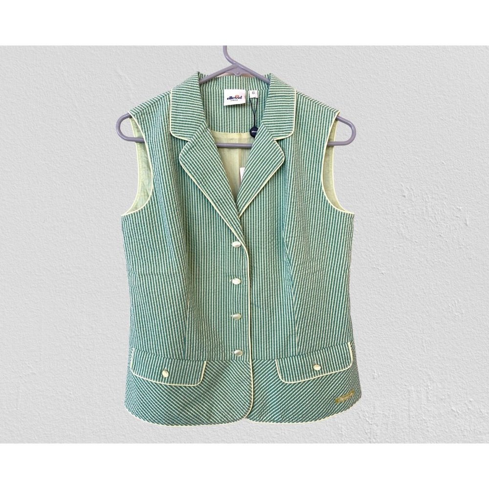 Ellesse Italia Sport Seersucker Golf Vest Women's Size Small
